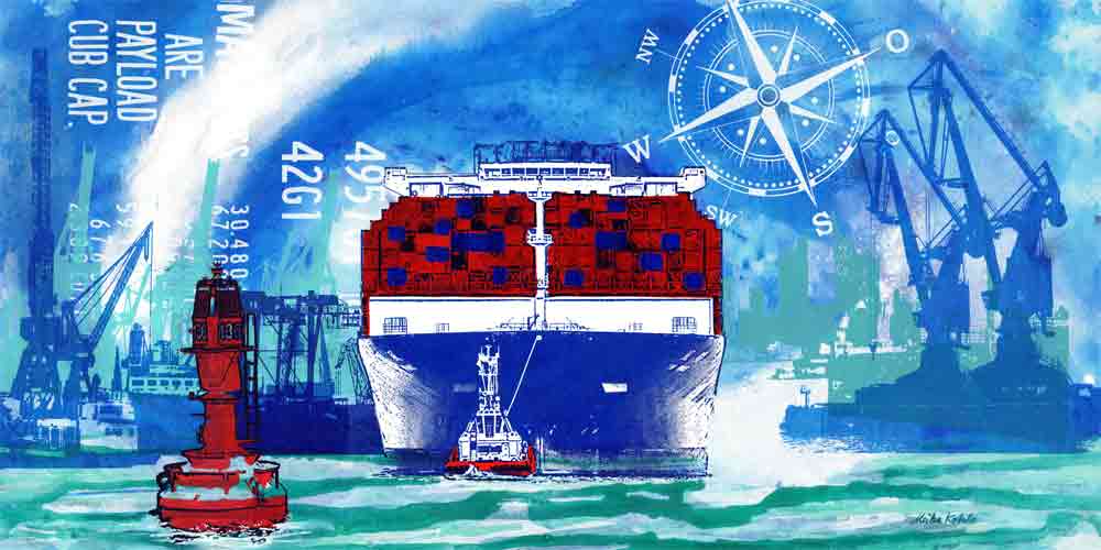 Meike Kohls Hamburg art buy Blue Containership